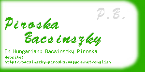 piroska bacsinszky business card